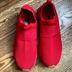 Red Color US Polo Assn slip on sneakers